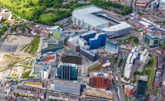 Aerial shot of Newcastle Helix